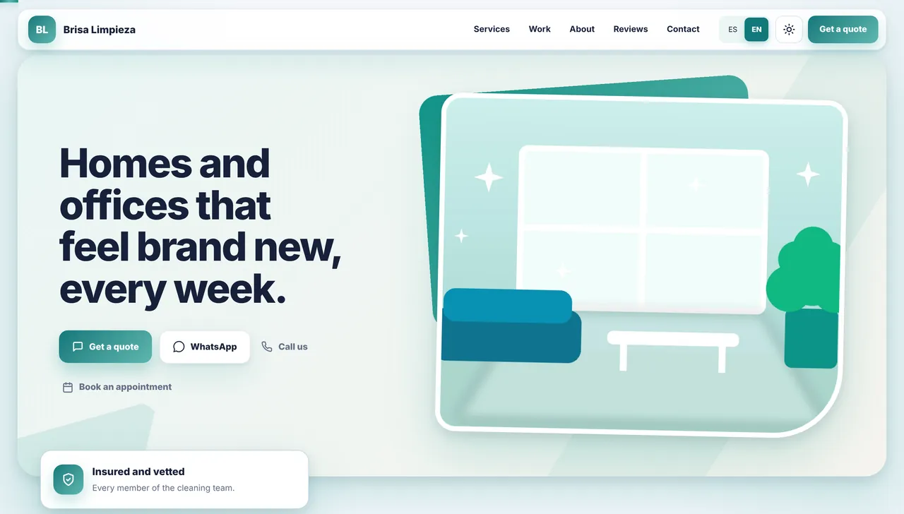 Storefront screen with sample data